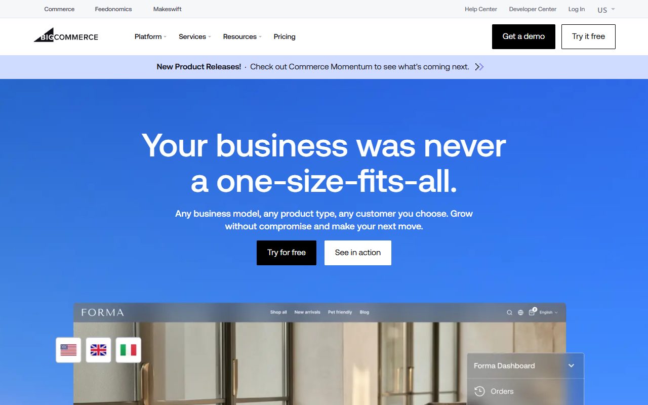 BigCommerce homepage - add the EasyChatWidget AI chat widget to BigCommerce